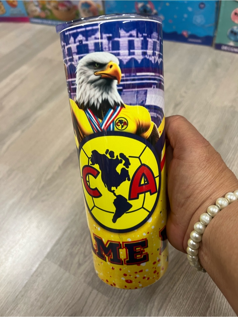 Yellow & Blue Eagle Cylinder Pencil Case – Club Design